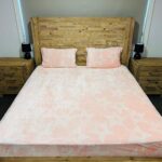 Pink Squares Warm FITTED Bedsheet Set