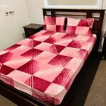 Pink Squares Warm FITTED Bedsheet Set(Queen Only)