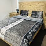 LUXURY Graphite Quilt Set with Fitted Sheet Set