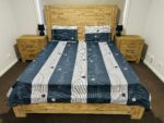 Modern Striped Cotton Flat Bedsheet – Blue & White - Image 2