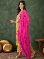 Women’s Rayon Embroidered Straight Kurta with Pant & Dupatta Set - Image 4