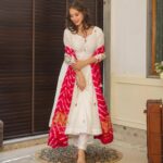 Anarkali Flared Chanderi Silk Kurti Set