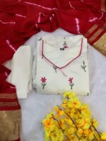 Anarkali Flared Chanderi Silk Kurti Set - Image 10