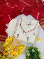 Anarkali Flared Chanderi Silk Kurti Set - Image 11