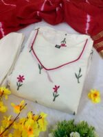 Anarkali Flared Chanderi Silk Kurti Set - Image 8