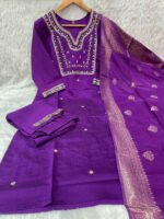 Diva Purple Kurti Pant Set - Image 2