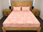 Peach Star Print Fitted Bedsheet