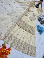 ✨ Heavy Chinon Silk Embroidered Lehenga Set with Real Mirror Work - Image 3