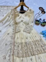 ✨ Heavy Chinon Silk Embroidered Lehenga Set with Real Mirror Work - Image 4