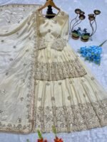 ✨ Heavy Chinon Silk Embroidered Lehenga Set with Real Mirror Work