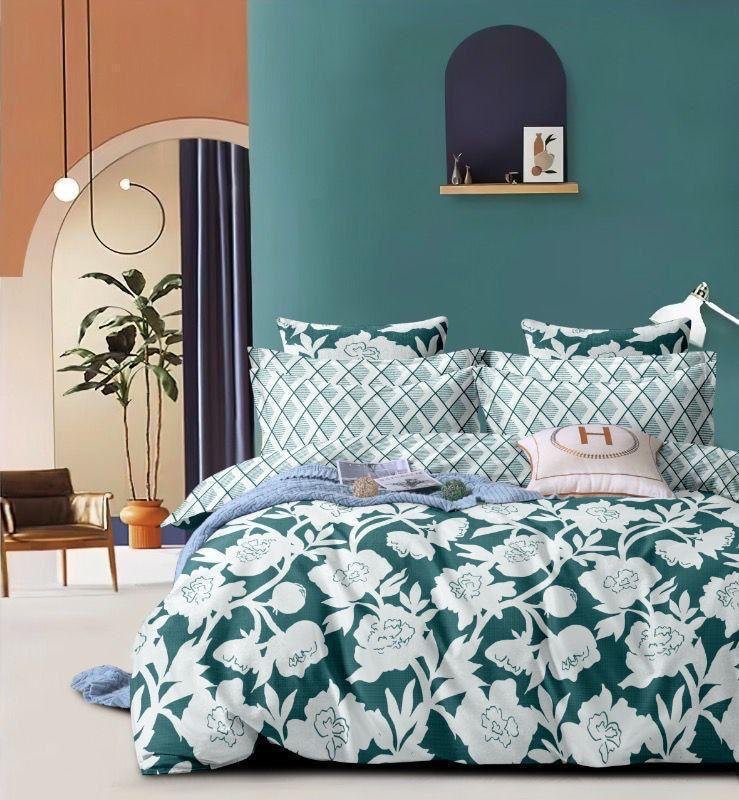 39776b93-a3f2-42df-b7b2-3abc146eea59 Valentine 6pc Super King Teal Floral Bedding Set - Image 1