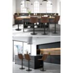 Artiss 2x Bar Stools Vintage Swivel Gas Lift Brown - Image 6