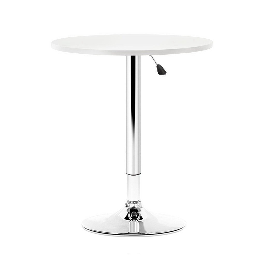 BA-K-TB304-WH-202504111610-00 Artiss Bar Table Gas Lift Round White - Image 1