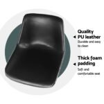 Artiss 4x Bar Stools Leather Padded Metal Legs Black - Image 6