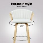 Artiss 4x Bar Stools Swivel Leather Chairs Wooden - Image 6