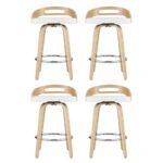 Artiss 4x Bar Stools Swivel Dining Chairs Low Back Counter Seat PU Cushion - Image 3