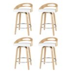 Artiss 4x Bar Stools Swivel Dining Chairs Low Back Counter Seat PU Cushion - Image 7