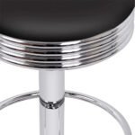 Artiss 4x Bar Stools Leather Padded Gas Lift Silver - Image 3