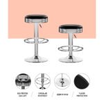 Artiss 4x Bar Stools Leather Padded Gas Lift Silver - Image 5