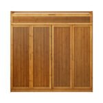 Artiss Shoe Rack Cabinet 30 Pairs Storage Cupboard Bamboo - Image 4