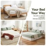 Artiss Compression Bed Frame Double Size No Assembly Vacuum High Density Sponge Boucle Cream White - Image 5
