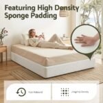 Artiss Compression Bed Frame Double Size No Assembly Vacuum High Density Sponge Boucle Cream White - Image 7