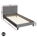 Artiss Bed Frame King Single Size Grey NEO - Image 3