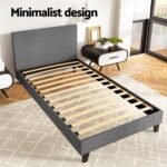 Artiss Bed Frame King Single Size Grey NEO - Image 5