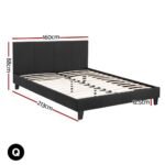 Artiss Bed Frame Queen Size Charcoal NEO - Image 3