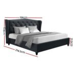 Artiss Bed Frame King Size Charcoal PIER - Image 3