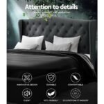 Artiss Bed Frame King Size Charcoal PIER - Image 4