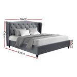 Artiss Bed Frame King Size Grey PIER - Image 3
