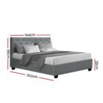 Artiss Bed Frame Double Size Gas Lift Grey VILA - Image 3