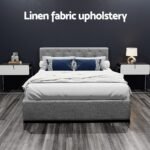 Artiss Bed Frame Double Size Gas Lift Grey VILA - Image 6