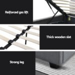 Artiss Bed Frame Double Size Gas Lift Grey VILA - Image 7