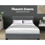 Artiss Bed Frame Double Size Gas Lift Grey VILA - Image 10