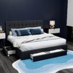 Artiss Bed Frame King Size with 4 Drawers Charcoal AVIO - Image 2