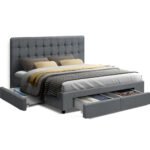 Artiss Bed Frame King Size with 4 Drawers Grey AVIO - Image 8