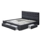 Artiss Bed Frame Queen Size with 4 Drawers Charcoal AVIO - Image 4