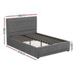 Artiss Bed Frame Double Size Gas Lift Grey TIYO - Image 2