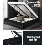 Artiss Bed Frame Double Size Gas Lift Black TIYO - Image 4