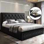 Artiss Bed Frame Double Size Gas Lift Black TIYO - Image 7