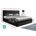 Artiss Bed Frame Queen Size Gas Lift Black TIYO - Image 2