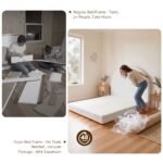 Artiss Queen Bed Frame Boucle Fabric Vacuum Compressed Beds Removable Washable Cover No-Assembly - Image 5