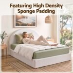 Artiss Queen Bed Frame Boucle Fabric Vacuum Compressed Beds Removable Washable Cover No-Assembly - Image 9