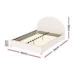 Artiss Bed Frame Gas Lift Strorage Beds Base Platform Boucle Fabric Queen ELLA - Image 3