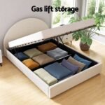 Artiss Bed Frame Gas Lift Strorage Beds Base Platform Boucle Fabric Queen ELLA - Image 6