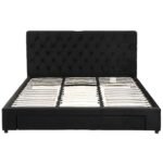 Artiss King Bed Frame Storage Charging Station Upholstered 3 Drawers USB Type-C - Image 4