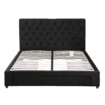 Artiss Queen Bed Frame Storage Charging Station Upholstered 3 Drawers USB Type-C - Image 3