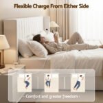 Artiss Queen Bed Frame with Gaslift Storage USB Type-C Charging Ports Velvet Upholstery White - Image 5